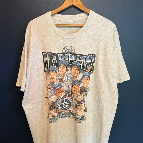 Vintage 1995 MLB Salem Sportswear Seattle Mariners Caricature Tee - Picture 3 of 3